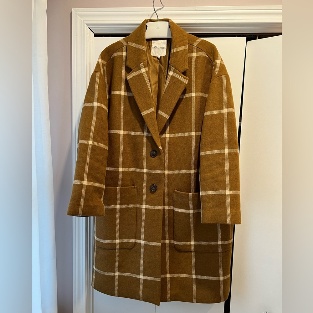 MADEWELL Windowpane lined Elmcourt Coat in Insuluxe XL